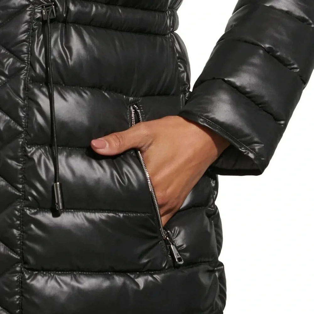 ❤️Kenneth Cole Women's Quilted Black Puffer Coat Size XS - Picture 8 of 11